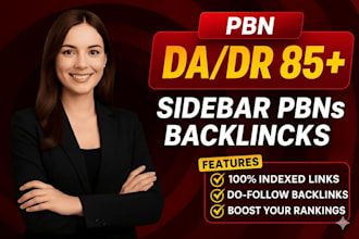 50 high da dr 80 plus sidebar seo backlinks