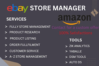 manage all ebay seller account and drop shipping on it with percentage base