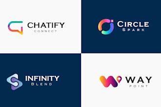 design 3d gradient logo for startups and brands