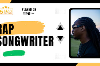 be your male rapper and songwrite rap lyrics on any beat