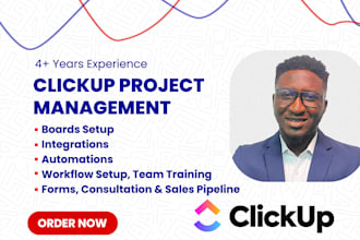 setup custom systems, workflows and automate tasks in clickup
