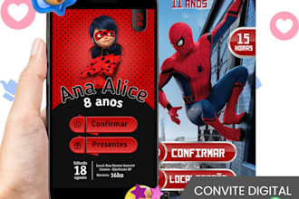 design for birthday invitation for kids in 24 hours