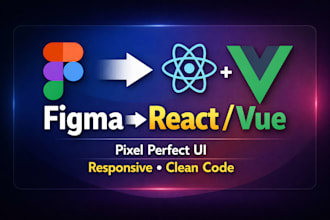 convert figma to react, vue frontend