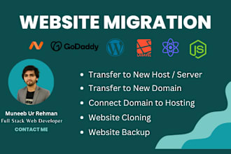 do backup, transfer, migration of your wordpress website in 5 hours