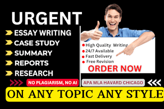 essay writing, research and summary writing, case study analysis, report writing