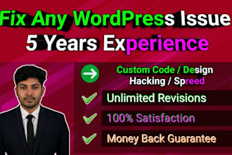 do any wordpress issue fix, woocommerce, custom  code issues bug fix error more