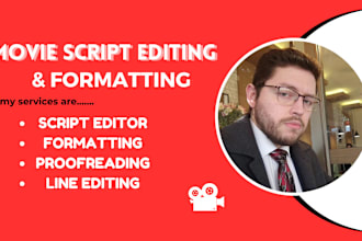 format, edit, proofread your screenplay, movie script, feature film script