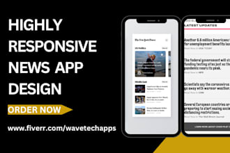 build news radio blog business streaming parcel delivery sport app or website