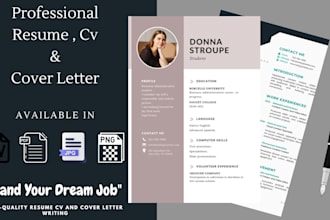 write a professional resume and cover letter