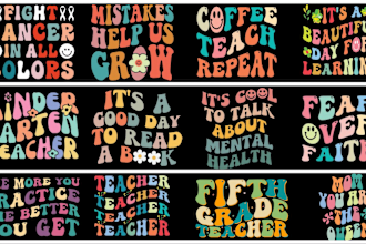 do retro wavy typography svg t shirt design within 4 hours
