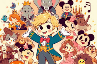 design a custom disney cartoon portrait