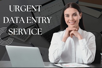 do urgent data entry work , copy paste, typing work at low price