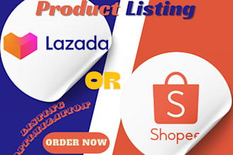 do product listing for your lazada or shopee store or tiktok