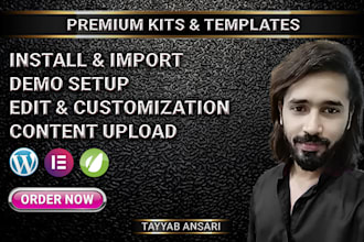 install and setup urgently premium envato elementor template kits