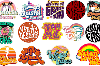 design  70s and 80s  custom typography logo for retro t shirt