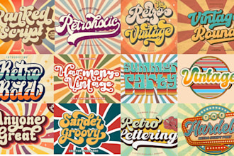 design  70s and 80s  custom typography logo for retro t shirt