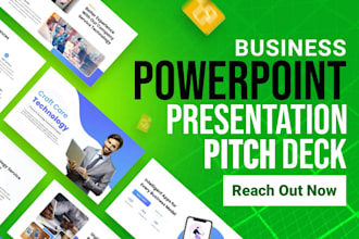 do powerpoint presentation design, investor pitch deck design for your business