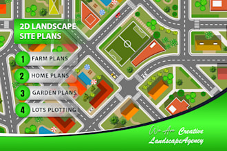 do detailed 2d landscape site plan, home plan, urban or farm plans, lot plotting