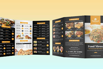 design restaurant menu, food, print digital menu, price list, flyer or leaflet