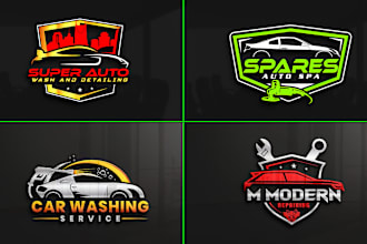 design auto dealership, car logo, car detailing, auto repair and automotive
