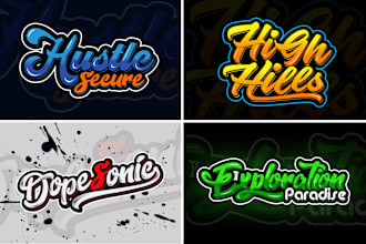 do graffiti style font logo in hand lettering and typographic design