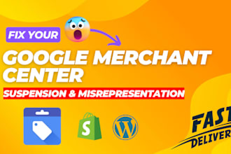 fix google merchant center suspension and gmc misrepresentation issue
