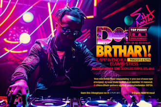 design party, club, birthday, hiphop, music, motion and event flyer design