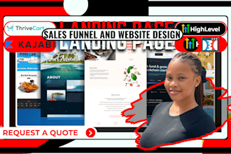 design landing pages for digital products on thrivecart, gohighlevel, kajabi