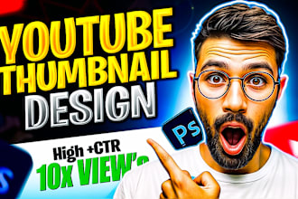 design scroll stopping view boost youtube thumbnail plus free logo animation