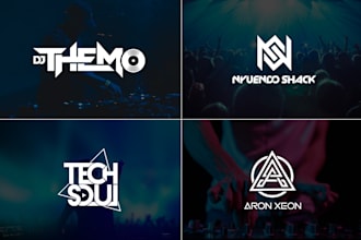 dj music logo, band typography producer singer hip hop text party, event design