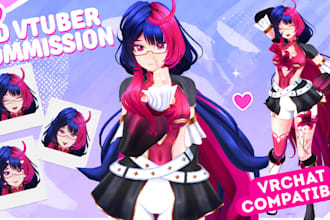 create custom 3d character vrchat, 3d vtuber vroid and blend