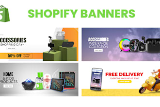 design high quality shopify banner, product website banner and amazon products
