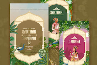 design digital wedding invite with all functions