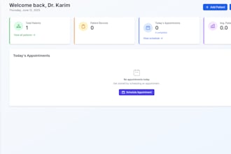 develop a custom clinic management web app