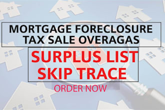 find mortgages, tax sales overages, and surplus leads