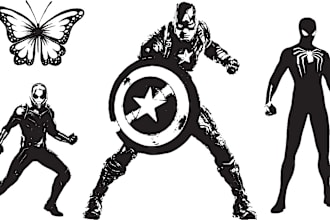 create beautiful stencil, silhouette and line art for you