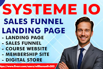 design and clone systeme io sales funnel, landing page, sales page