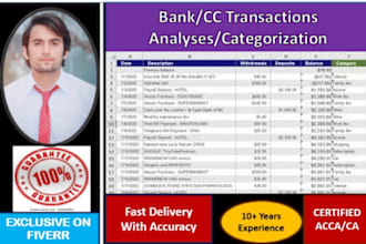 categorize your bank statement and credit cards transactions