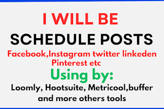 schedule posts on your social media via loomly, buffer,etc