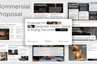 design a modern business presentation or investor pitch deck in canva or figma