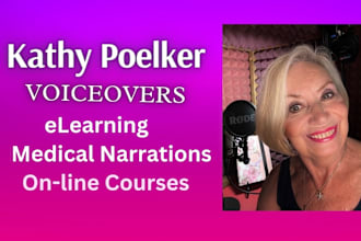 record a female elearning voice over corporate medical or online course fast