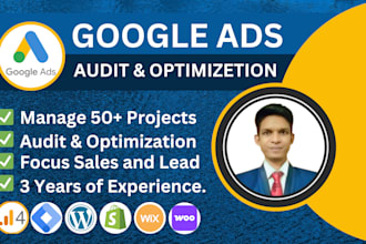 audit and optimize high converting google ads PPC campaigns for maximum ROI
