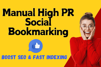 manually create high PR social bookmarking SEO backlinks for google ranking