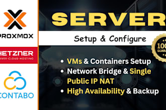 install and configure proxmox network nat single public ip vms and containers