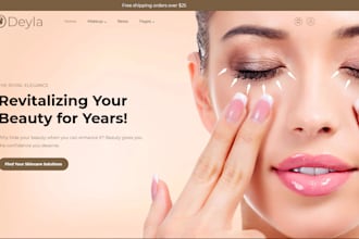 design skin care, makeup, spa, beauty, salon, cosmetics website, shopify website