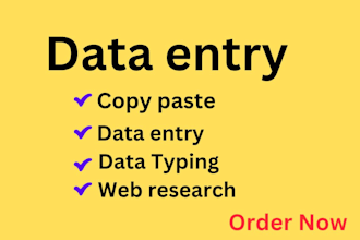 data entry, excel data entry, copy paste,web research job