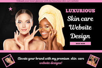 design skin care website spa cosmetics shopify store beauty website makeup store