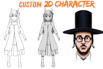 draw 2d character design for comic book page, anime manga illustration artist