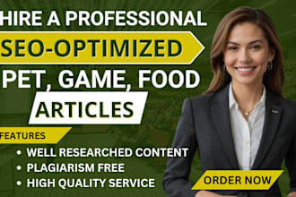 do blog writing or article writing on pet, medical as an SEO content writer
