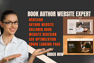 design ebook author website, children book website, publisher, portfolio website